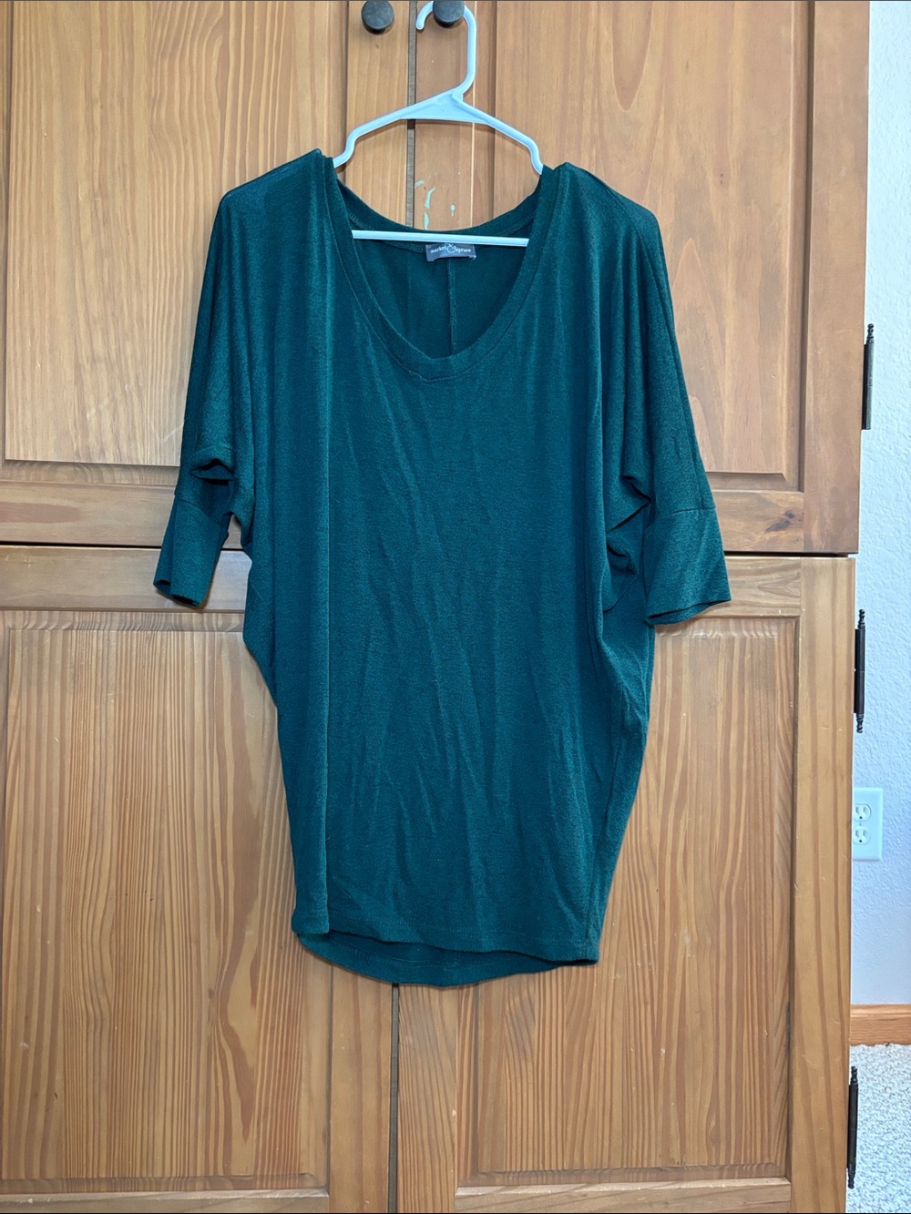 Market & Spruce Relaxed Scoop Neck Tunic in Dark Teal